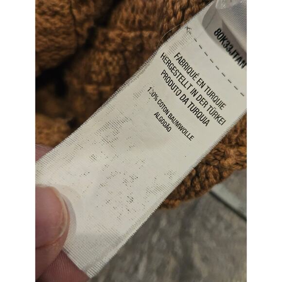 Topman Ltd fisherman knit sweater camel brown men's large vtg crewneck - Picture 9 of 9